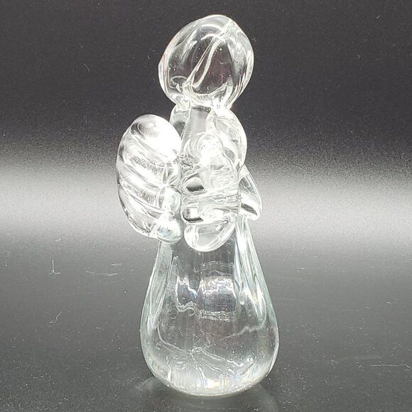Vintage Clear Art Glass Praying Angel Figurine or Paperweight - Picture 9 of 14